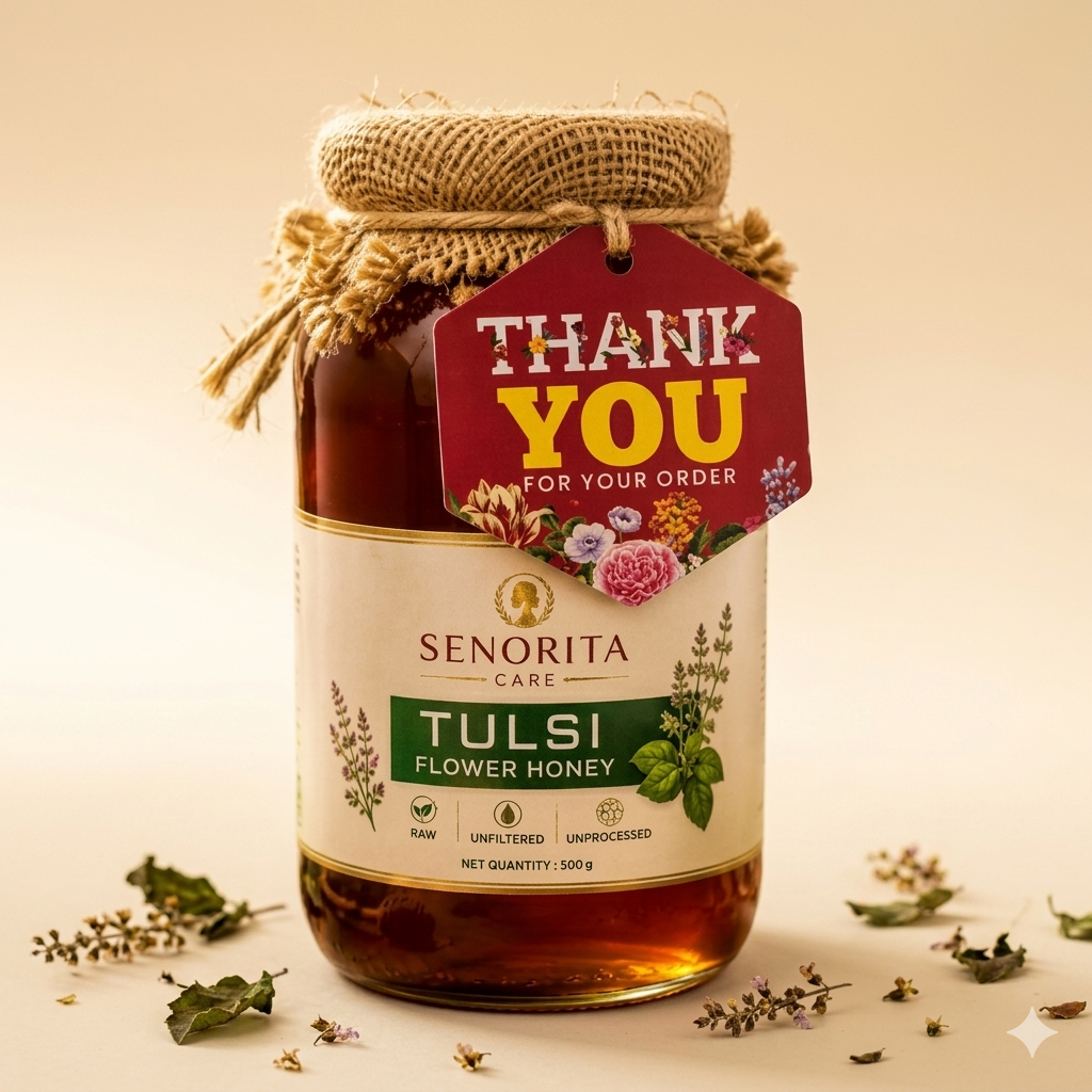 Senorita Tulsi Flower Shudh Honey | Energy Booster & Glow Women’s Wellness 500 gm