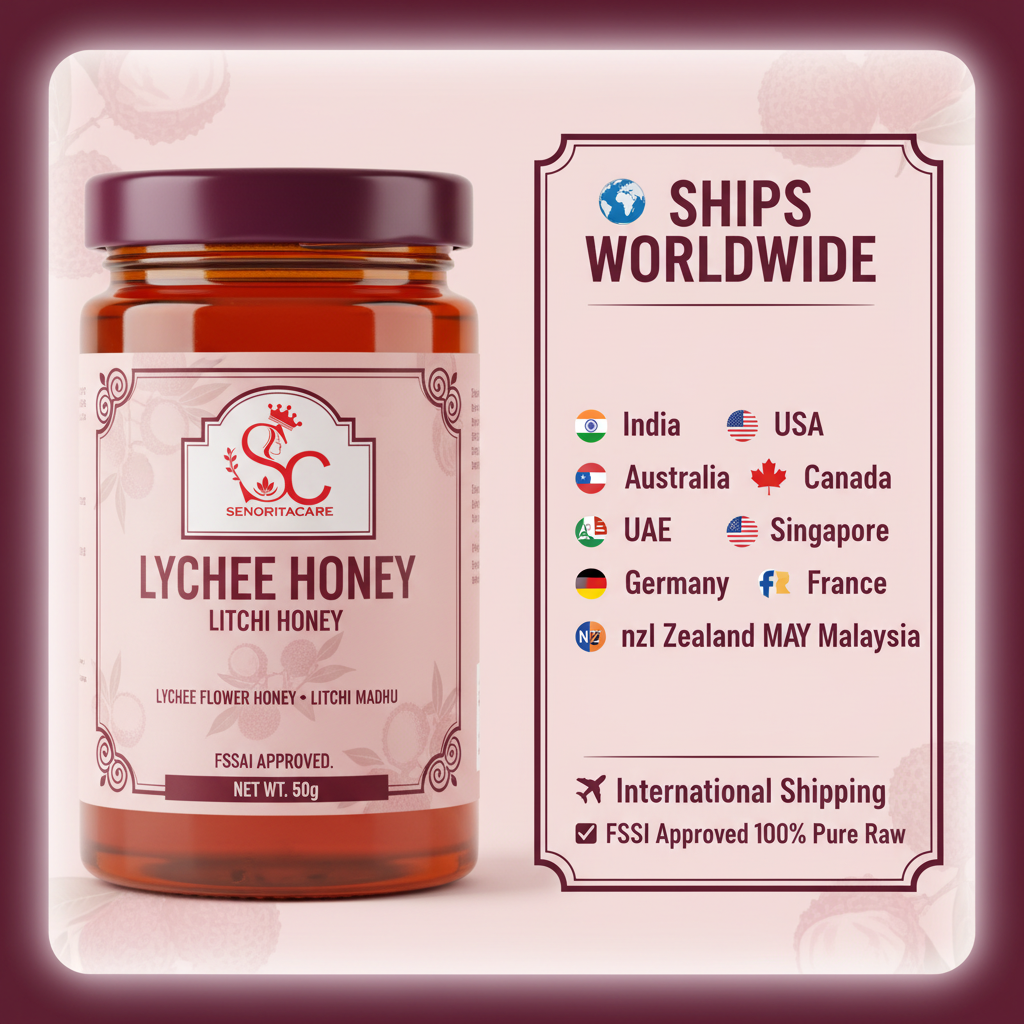 Senorita Lychee Flower Honey 50g international shipping worldwide by SenoritaCare