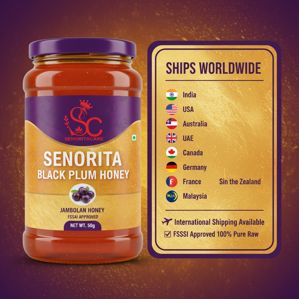 Senorita Black Plum Flower Honey 50g international shipping worldwide by SenoritaCare