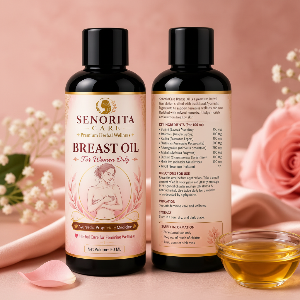 Senorita Breast Growth Oil – Safe Ayurvedic Oil for Women's Body Care – Senoritacare