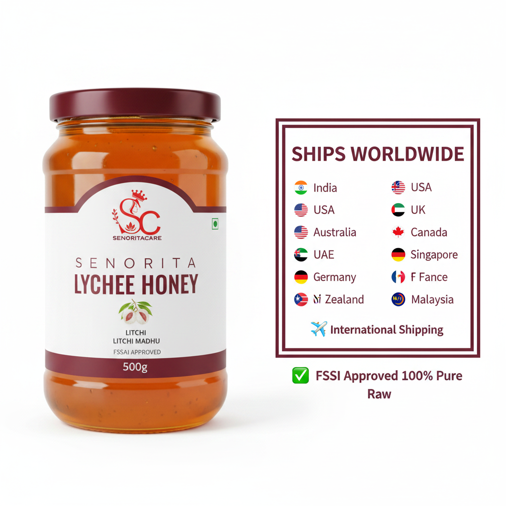 Senorita Lychee Flower Honey 500g international shipping worldwide by SenoritaCare