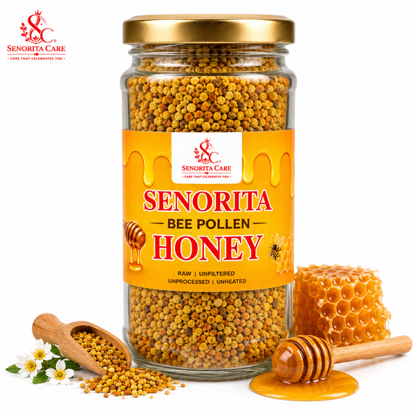 Senorita Bee Pollen Honey | Raw Natural Honey with Bee Pollen | Energy, Immunity & Wellness Support | Unprocessed Premium Honey | Pack Size 1kg