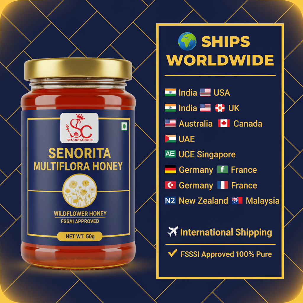 Senorita Multiflora Honey 50g international shipping worldwide by SenoritaCare