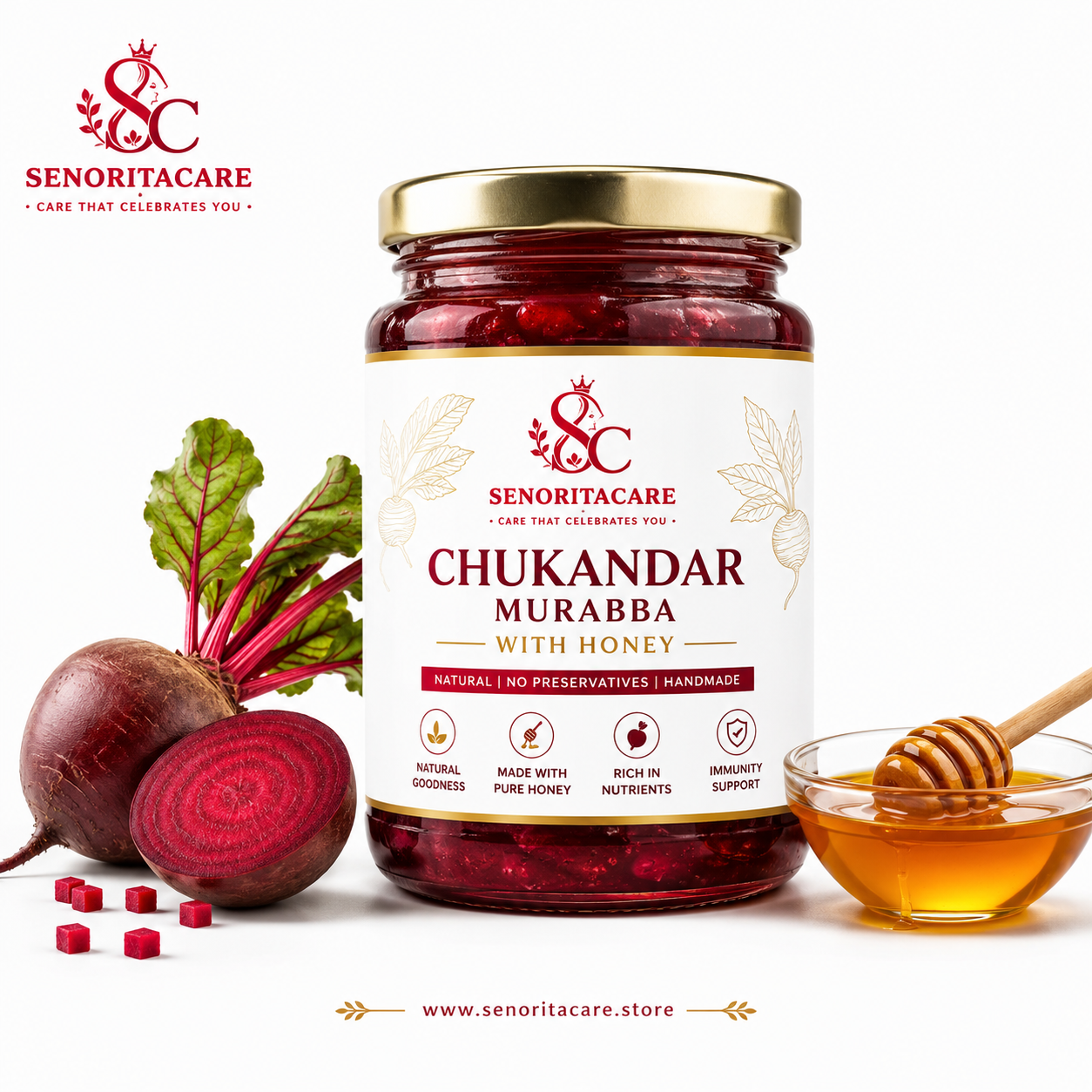 Senorita Chukandar Murabba With Honey 250g – Natural Beetroot Preserve by Senoritacare