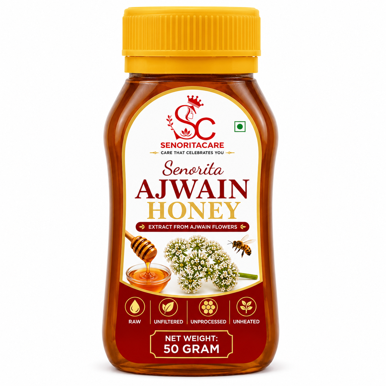 Senorita Ajwain Honey 50g – Pure Natural Carom Seed Infused Honey by Senoritacare