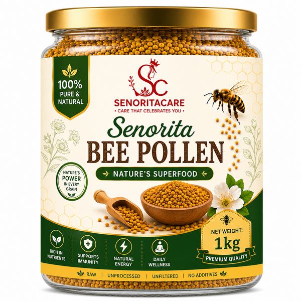 A 1kg glass jar of Senoritacare Senorita Bee Pollen 