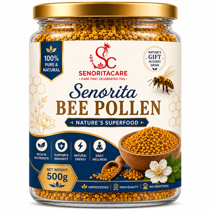 A 500g glass jar of Senoritacare Senorita Bee Pollen 