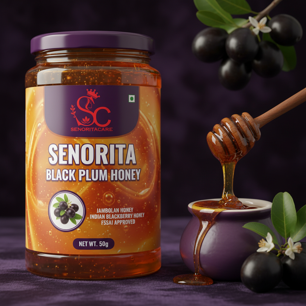 Senorita Black Plum Flower Honey 50g Jamun honey lifestyle black plum fruits by SenoritaCare