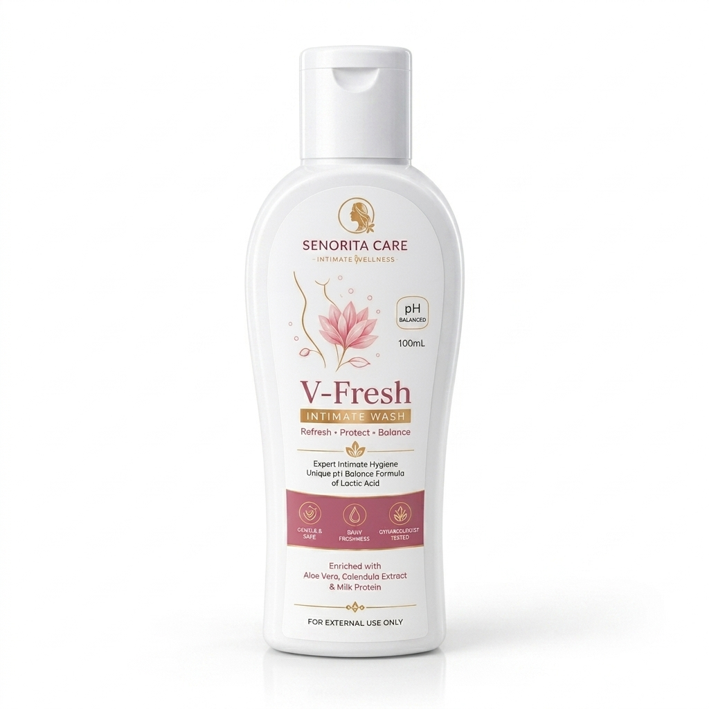 Senorita Care V-Fresh Intimate Wash bottle by senoritacare