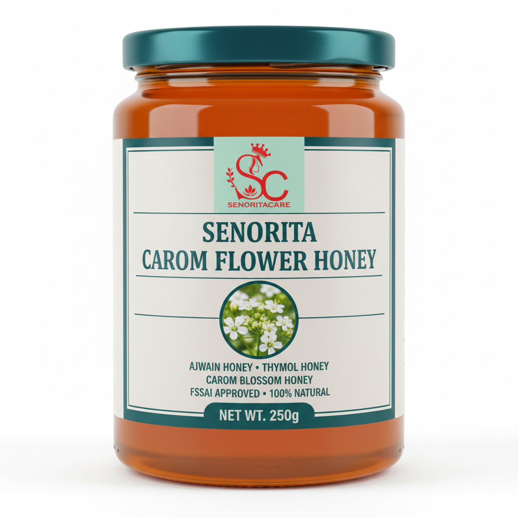 Senorita Carom Flower Honey 250g pure Ajwain honey thymol honey FSSAI approved by SenoritaCare