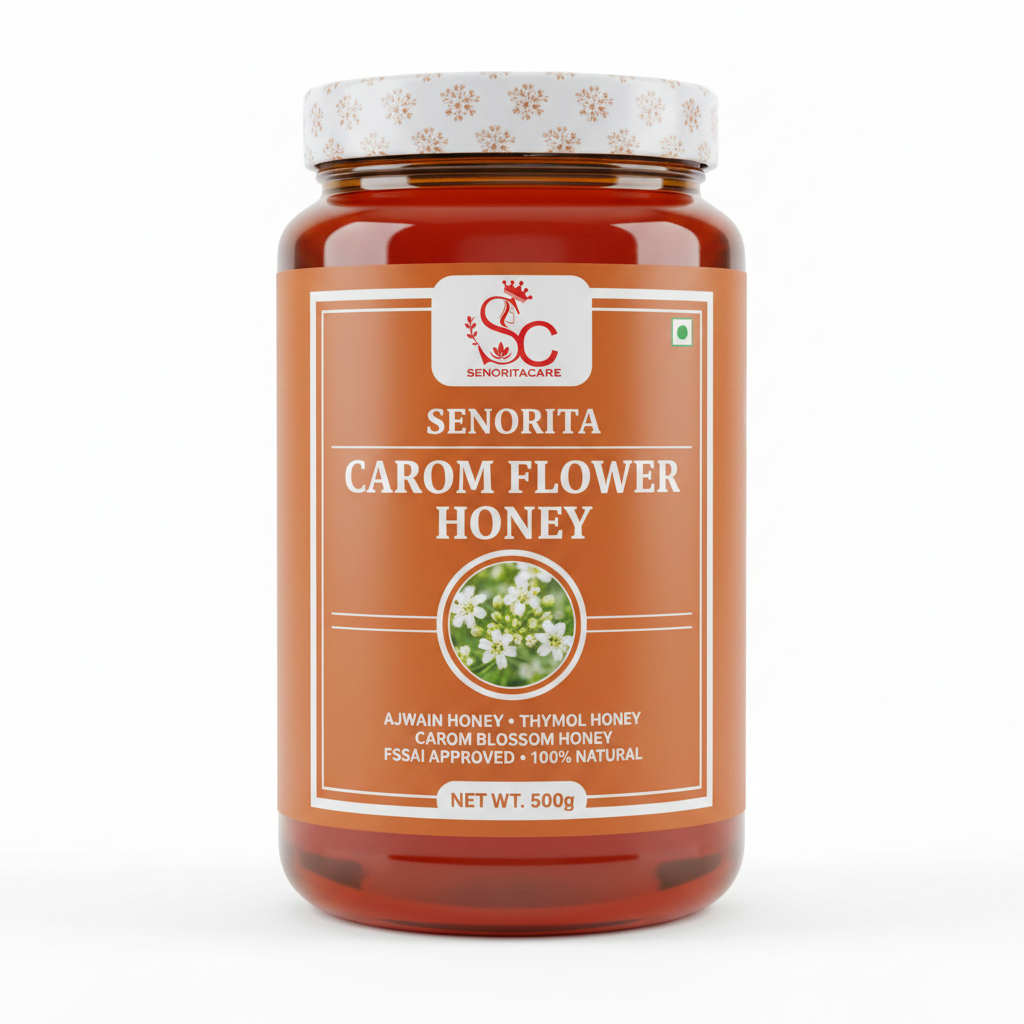 Senorita Carom Flower Honey 500g pure Ajwain honey thymol honey FSSAI approved by SenoritaCare