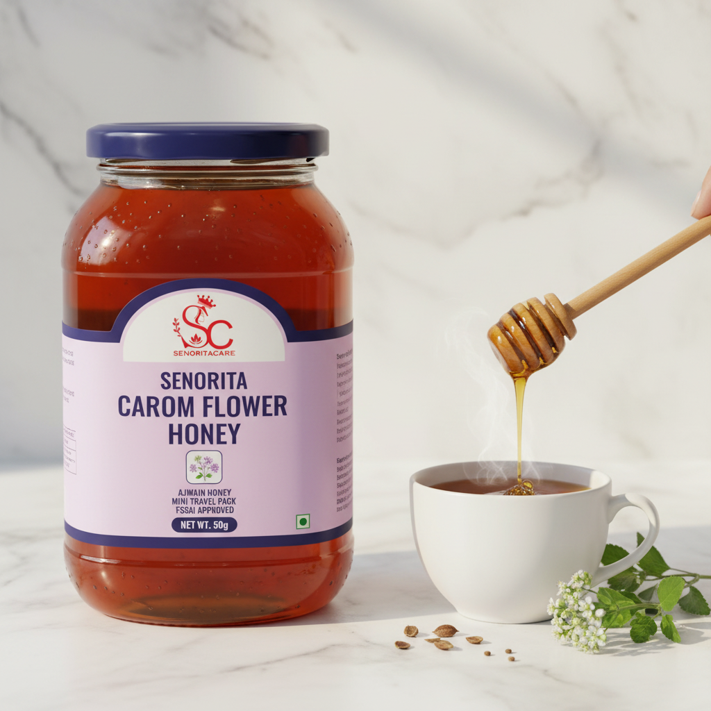 Senorita Carom Flower Honey 50g Ajwain honey travel wellness usage by SenoritaCare