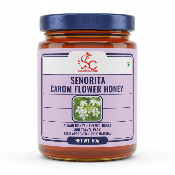Senorita Carom Flower Honey 50g pure Ajwain honey mini travel pack FSSAI approved by SenoritaCare