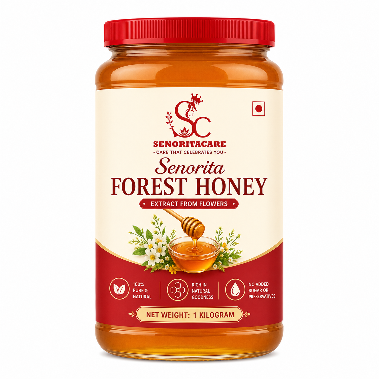 Senorita Forest Honey 1kg Glass Jar – Natural Immunity Booster Honey by Senoritacare