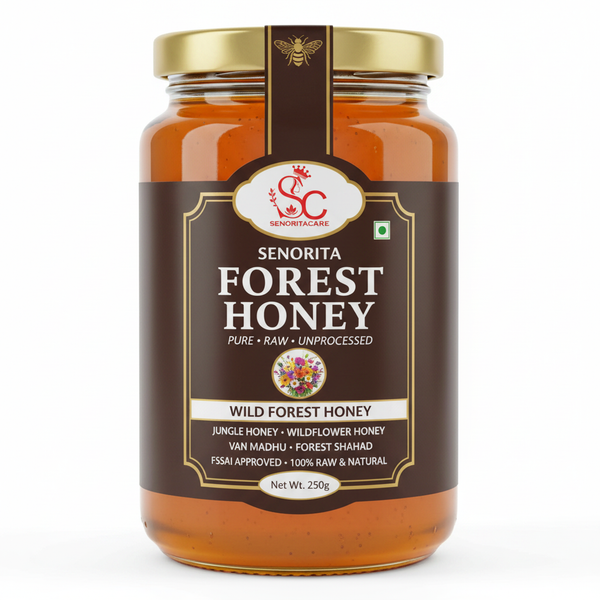 Senorita Forest Honey 250g pure raw wild forest honey jar FSSAI approved By SenoritaCare 