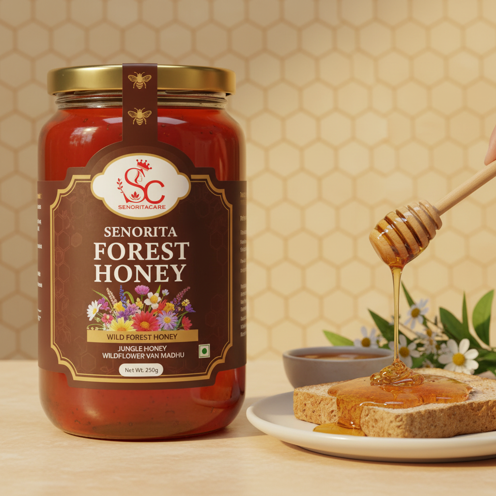 Senorita Forest Honey 250g usage with toast and honey drizzle