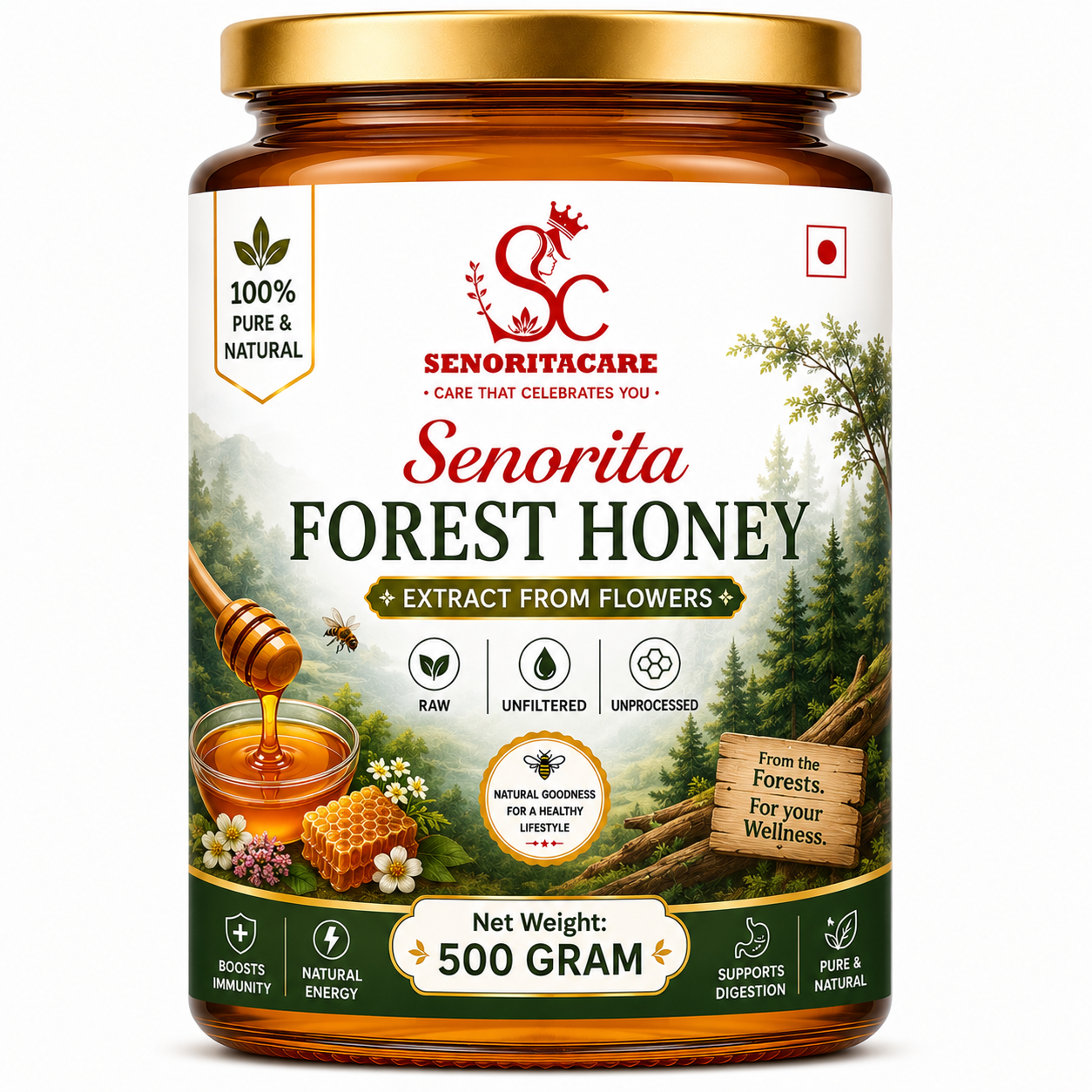 Senorita Pure Forest Honey 500g – Unprocessed Wild Honey by Senoritacare