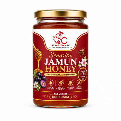 Senorita Natural Black Plum Honey 500g – Pure Jamun Infused Honey by Senoritacare