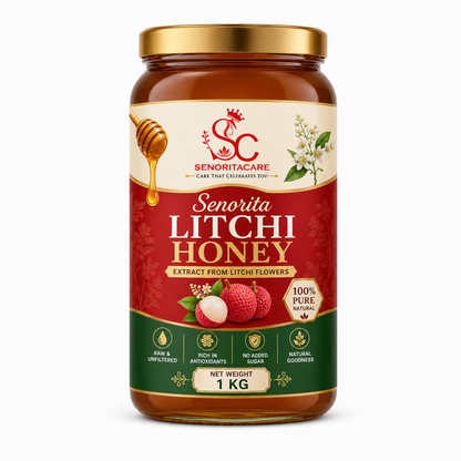 Senorita Litchi Honey 1 kg Jar – Premium Floral Honey for Daily Wellness by Senoritacare