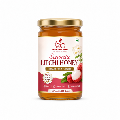Senorita Litchi Honey 250g Glass Jar – Natural Floral Honey for Daily Wellness – Senoritacare