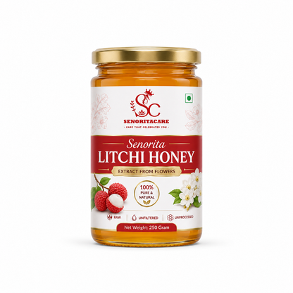 Senorita Pure Litchi Flower Honey 250g Glass Jar – Raw Natural Honey by Senoritacare