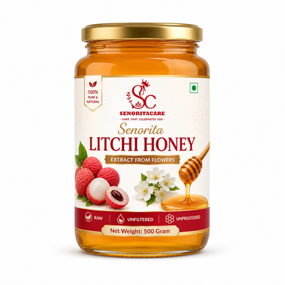 Senorita Natural Litchi Honey 500g Glass Jar – Unprocessed Pure Honey by Senoritacare