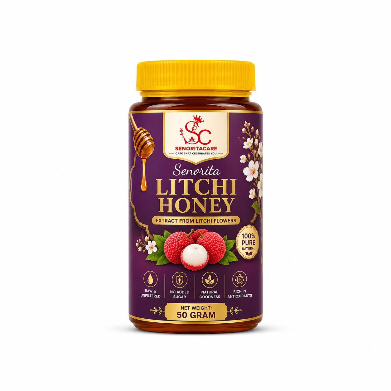 Senorita Pure Litchi Flower Honey 50g – Raw Natural Honey by Senoritacare