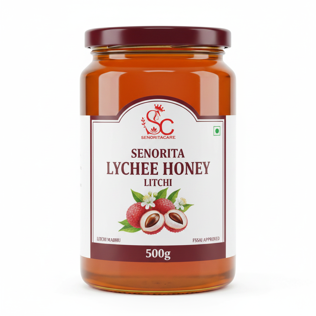 Senorita Lychee Flower Honey 500g pure litchi honey natural amber FSSAI approved by SenoritaCare