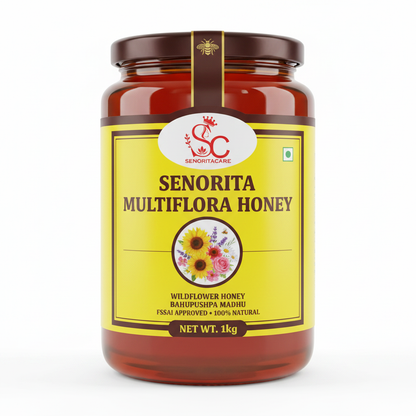 Senorita Multiflora Honey 1kg pure wildflower honey best value family pack FSSAI approved by SenoritaCare