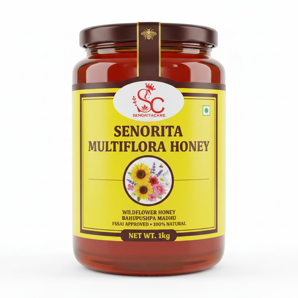 Senorita Multiflora Honey 1kg pure wildflower honey best value family pack FSSAI approved by SenoritaCare