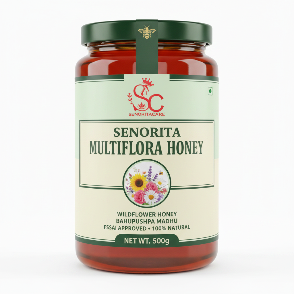 Senorita Multiflora Honey 500g pure wildflower honey family pack FSSAI approved by SenoritaCare