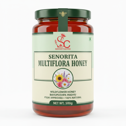 Senorita Multiflora Honey 500g pure wildflower honey family pack FSSAI approved by SenoritaCare