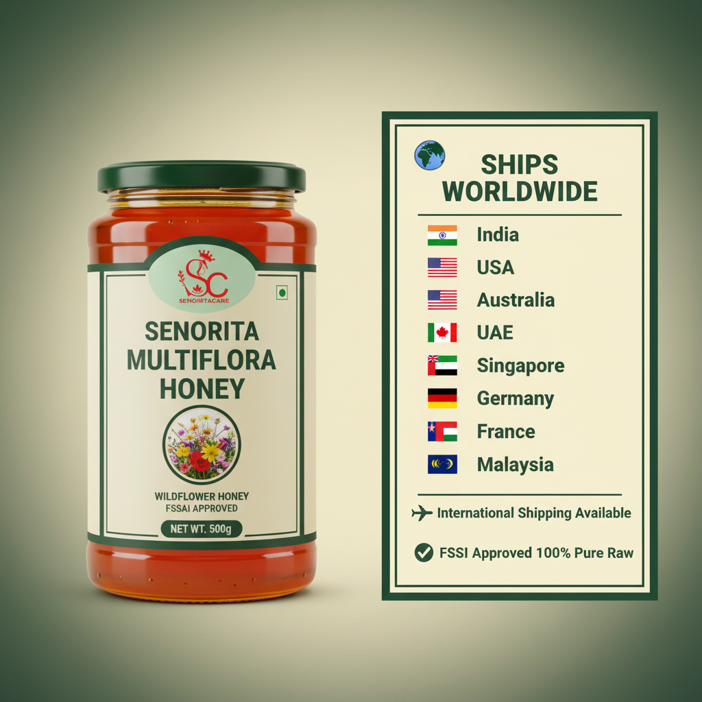 Senorita Multiflora Honey 500g international shipping worldwide by SenoritaCare