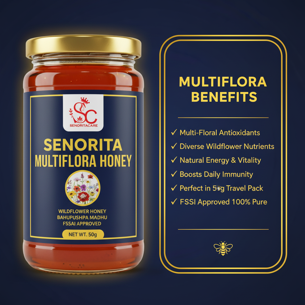 Senorita Multiflora Honey 50g health benefits multi-floral antioxidants by SenoritaCare