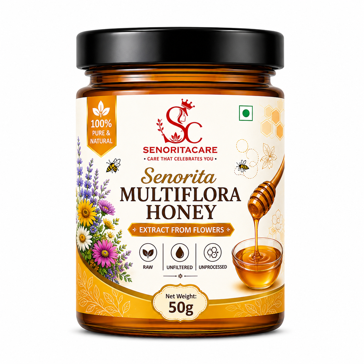 Senorita Multiflora Honey 50g – Pure Natural Multi-Flower Honey by Senoritacare