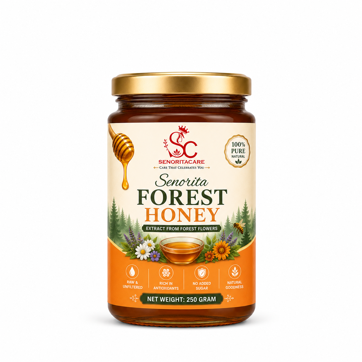 Senorita Forest Honey 250g Glass Jar – Natural Immunity Booster Honey by Senoritacare