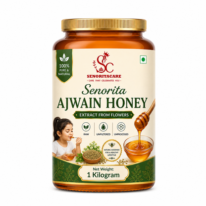 Senorita Ajwain Honey 1kg – Pure Natural Carom Seed Infused Honey by Senoritacare
