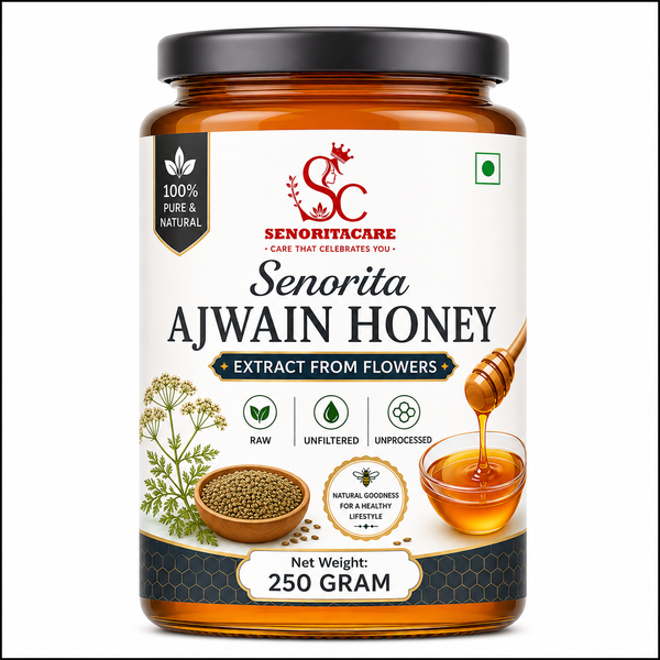 Senorita Natural Carom Honey 250g – Raw Ajwain Infused Honey by Senoritacare