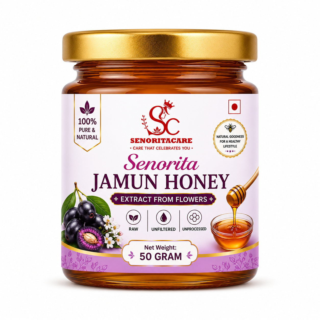 Senorita Pure Jamun Honey 50g – Raw Natural Honey by Senoritacare