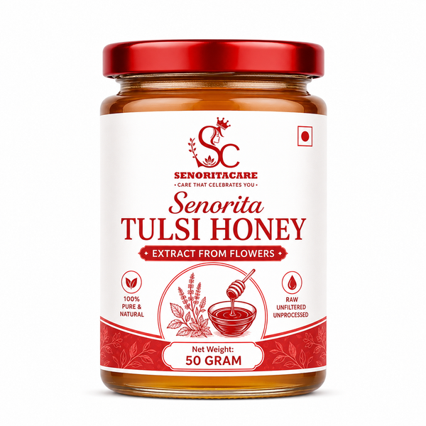 Senoritacare Tulsi Honey 50g Glass Jar – Daily Wellness & Natural Energy Honey