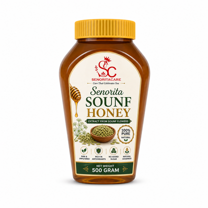 Senoritacare Sounf Honey 500g Glass Jar – Digestive Support & Immunity Honey