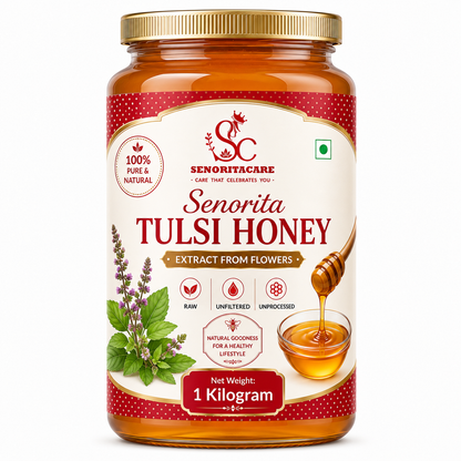 Senorita Tulsi Honey 1kg Glass Jar– Pure Natural Tulsi Infused Honey by Senoritacare