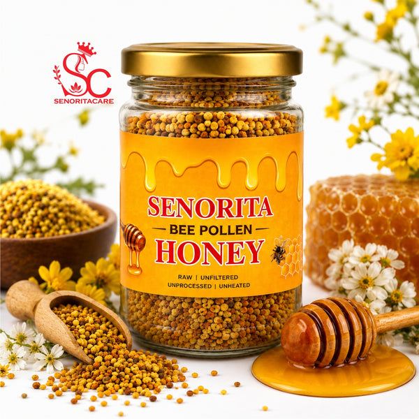 Senorita Bee Pollen Honey | Raw Natural Honey with Bee Pollen | Energy, Immunity & Wellness Support | Unprocessed Premium Honey | Pack Size 50gm
