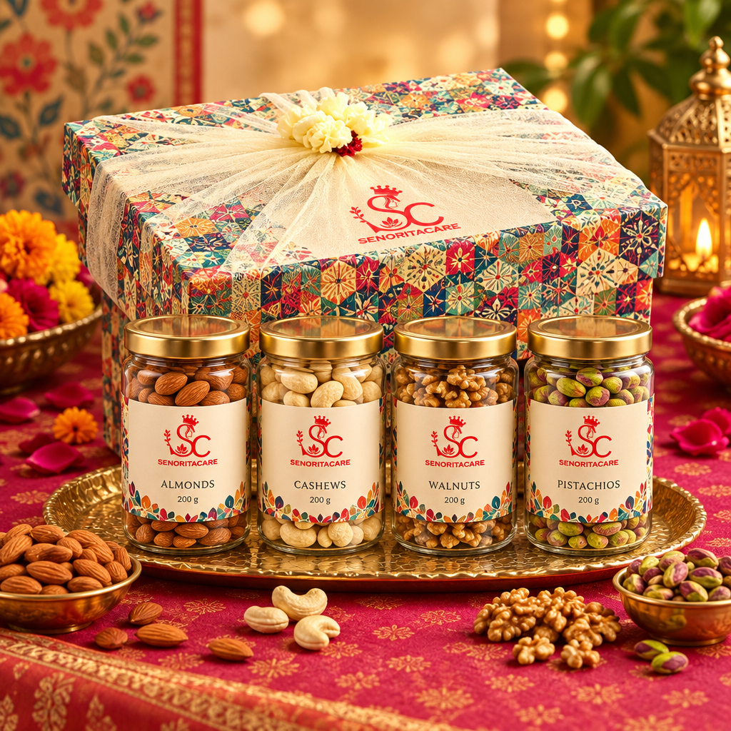 Concept patterned fabric-tied dry fruit gift box