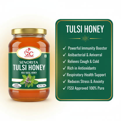 Senorita Tulsi Honey 500g health benefits immunity booster Order Now Senorita Honey Now At SenoritaCare Store