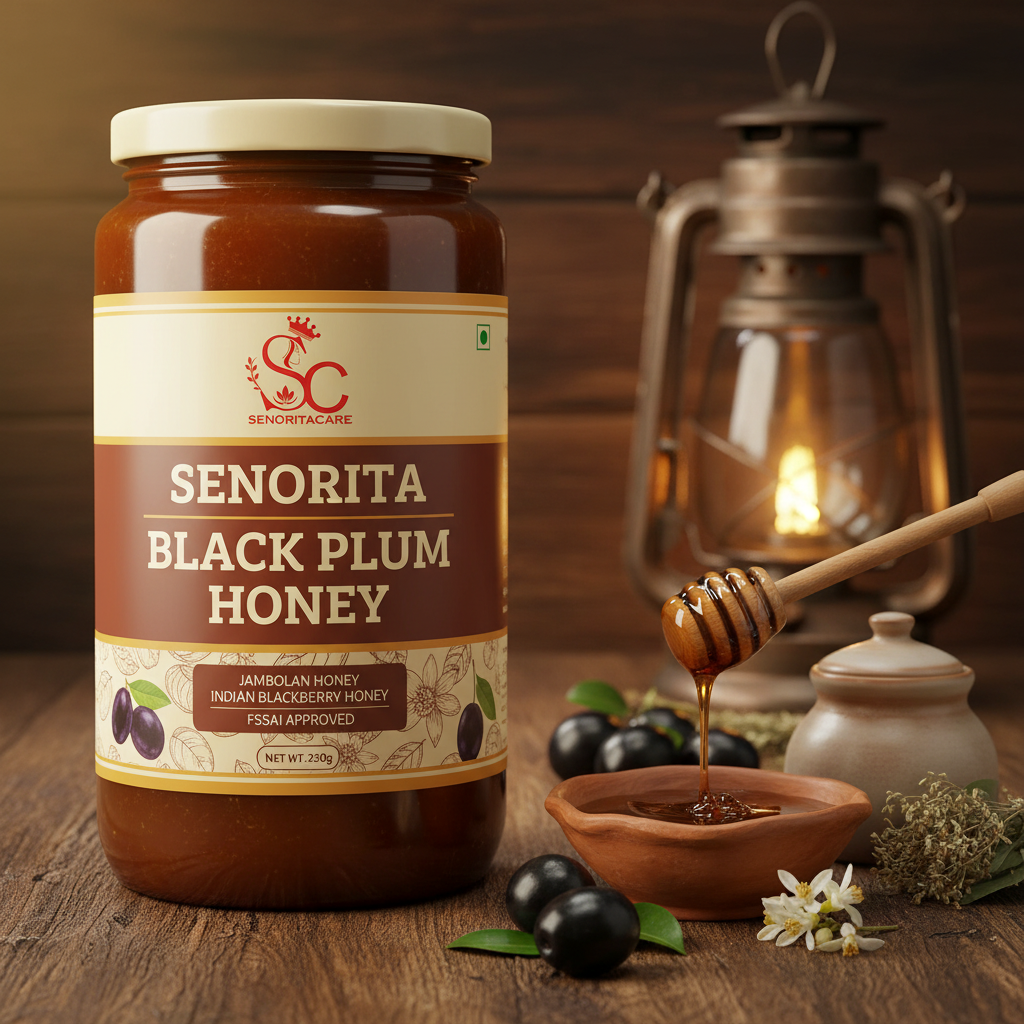 Senorita Black Plum Flower Honey 250g Jamun honey rustic clay pot usage by SenoritaCare