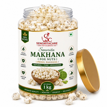 Senorita Makhana (Fox Nuts Phool Makhana) 1kg open jar premium makhana healthy superfood by SenoritaCare