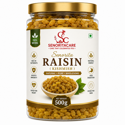 Senorita Raisin (Kishmish) 500g close-up premium sweet raisins rich in fiber by SenoritaCare