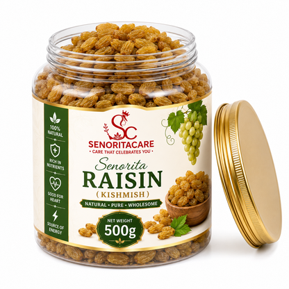 Senorita Raisin (Kishmish) 500g open jar premium kishmish healthy snack antioxidant rich by SenoritaCare