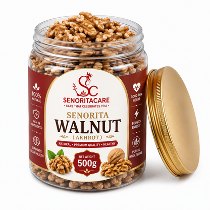 Senorita Walnut (Akhrot) 500g open jar premium walnut kernels brain health by SenoritaCare